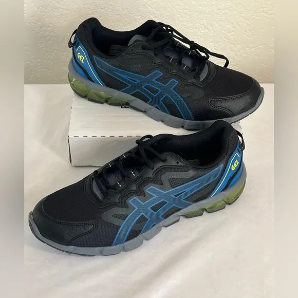 ASICS Gel-Quantum 90 Men’s Size 9 SAMPLE 1201A064 Shoes BLACK Blue Yellow NEW
