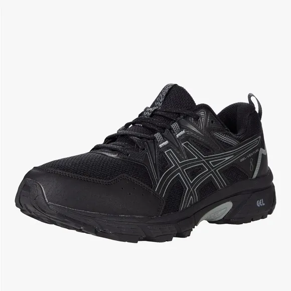 Asics Gel-Venture 8 Trail Running sneakers Black White SZ 9.5 Worn 1X Indoors