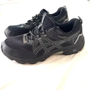 Asics Gel-Venture 8 Trail Running sneakers Black White SZ 9.5 Worn 1X Indoors
