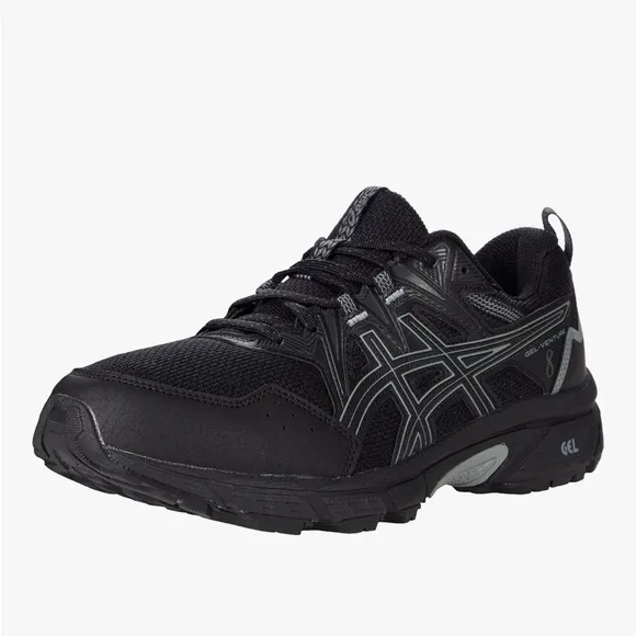 Asics Gel-Venture 8 Trail Running sneakers Black White SZ 9.5 Worn 1X Indoors