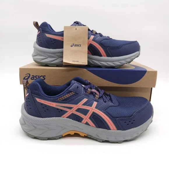 Asics Gel-Venture 9 Running Shoes Women Size 6 Indigo Blue/Papaya Trail Outdoor