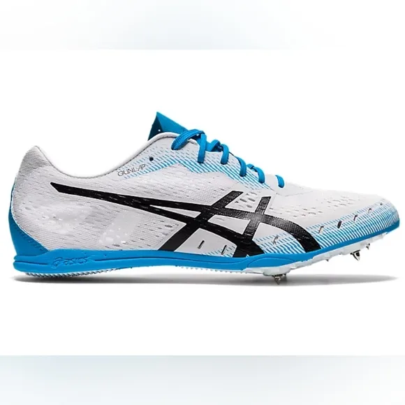 Asics Gun Lap 2 Track and Field Athletic Shoes White Blue Black Spikes Mens 11