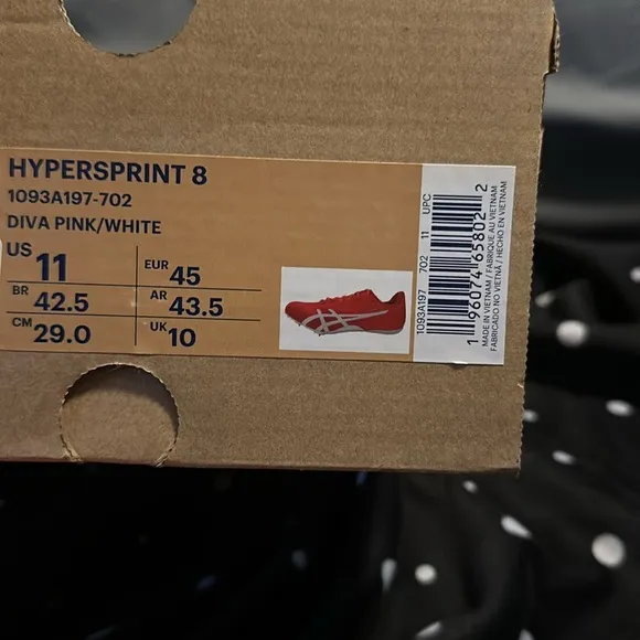 ASICS Hypersprint 8 Track and Field Shoes: DIVA PINK/WHITE:NEW WITH TAGS:SIZE 11