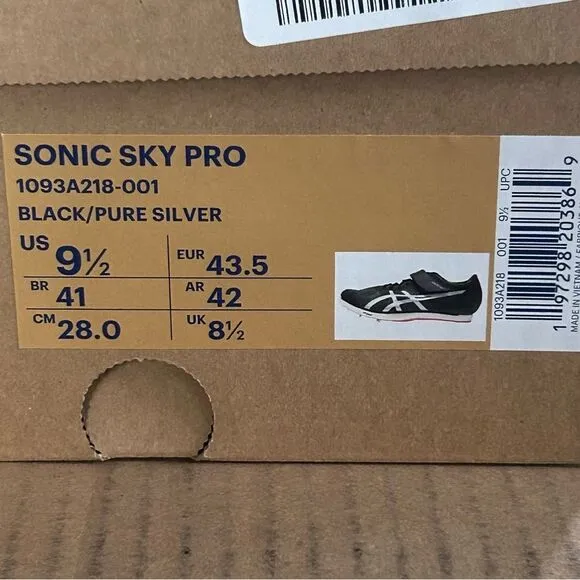 ASICS Sonic Sky Pro Mens Track And Field Shoes Cleats Black Size 9.5
