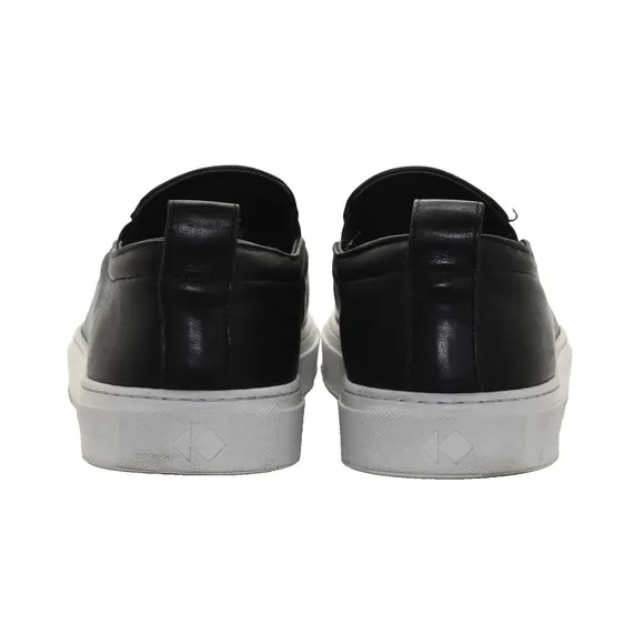 B0 Auth KOIO Black Leather Slim On Casual Sneaker Loafer Shoes Size 13