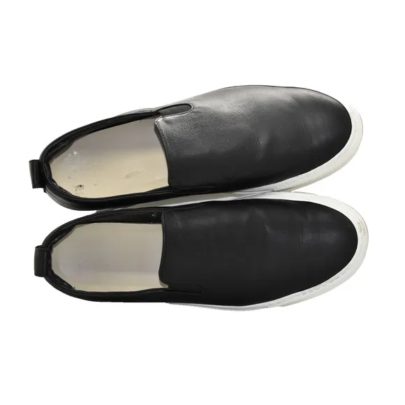 B0 Auth KOIO Black Leather Slim On Casual Sneaker Loafer Shoes Size 13