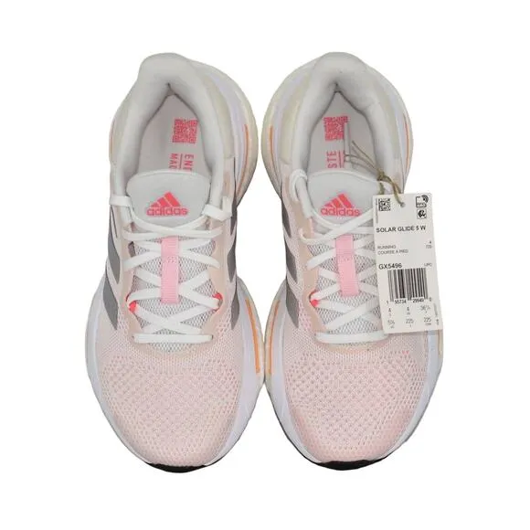 B4 NIB ADIDAS Solar Glide 5 White Silver Lt Orange Running Shoes GX5496 Size 5.5
