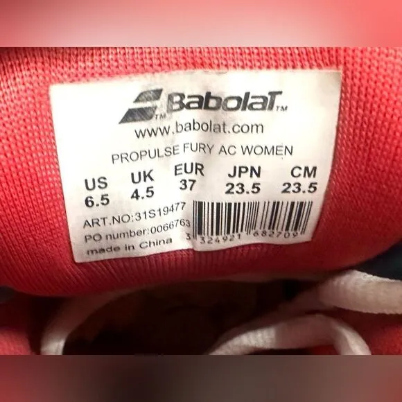 BABOLAT Propulse Fury AC All Court Tennis Shoes Size 6.5