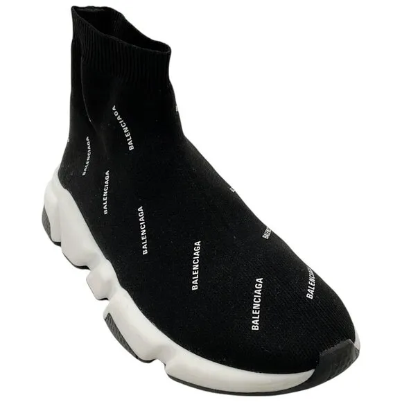 Balenciaga Kids Black Logo Speed Sneakers
