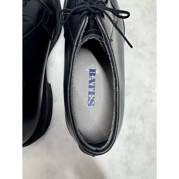 BATES Uniform Military Dress Shoe Black Leather Oxfords 00968 Mens Size 9B EUC