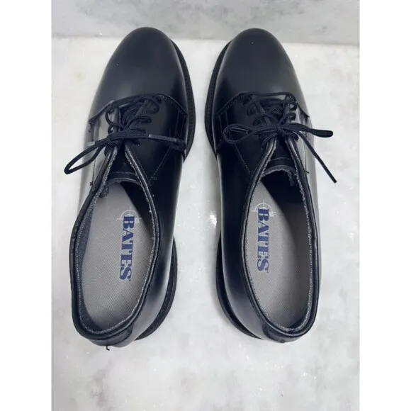 BATES Uniform Military Dress Shoe Black Leather Oxfords 00968 Mens Size 9B EUC