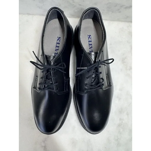 BATES Uniform Military Dress Shoe Black Leather Oxfords 00968 Mens Size 9B EUC