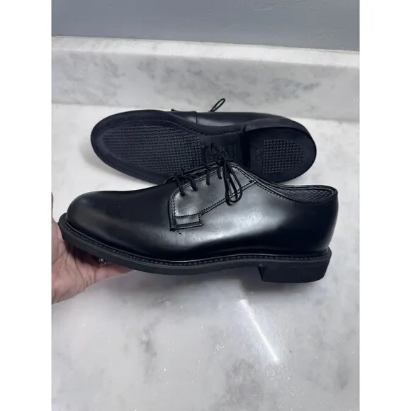 BATES Uniform Military Dress Shoe Black Leather Oxfords 00968 Mens Size 9B EUC