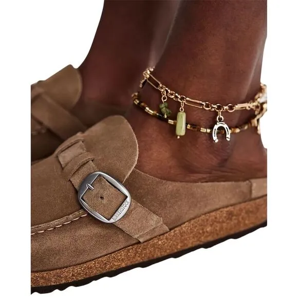 Birkenstock Unisex Buckley Suede Clog Brown L8/M6 Boho Cozy Outdoor Hippie