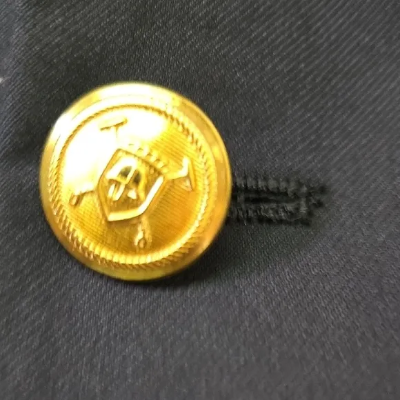 Boys Lauren Ralph Lauren 12R Navy Blazer Gold Buttons pocket handkerchief