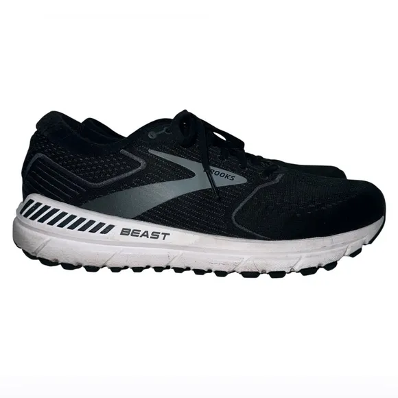 Brooks Men’s Black/White/Gray Beast 20 Lace Up Tennis Shoes Sneakers- Size 11.5