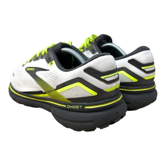 Brooks Mens Ghost 15 1103931D125 White Running Shoes Sneakers Size 11.5 D