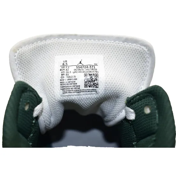C0 Auth NIKE AIR JORDAN 1 Mid Sonics Green/Pollen-Wht Shoes 554724-371 Size 8.5
