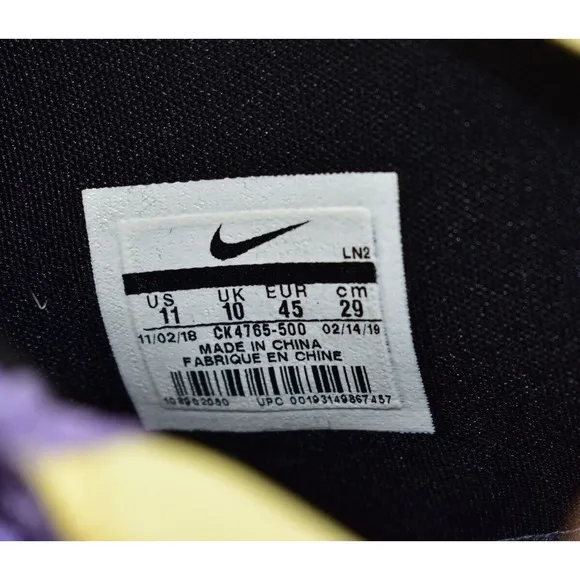 C0 Auth NIKE LeBron 16 Lakers Heritage Atomic Violet Shoes CK4765-500 Size 11