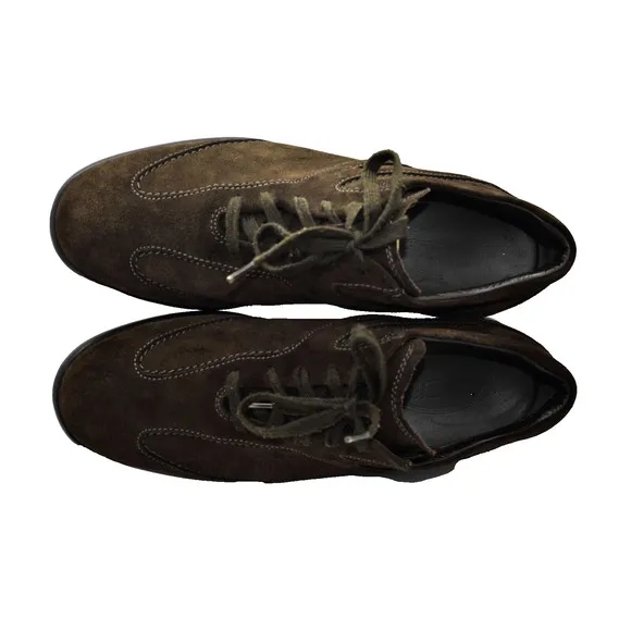 C2 Auth TODS Espresso Suede Mid Top Lace Up Sneaker Shoes Size 8.5/US 9.5