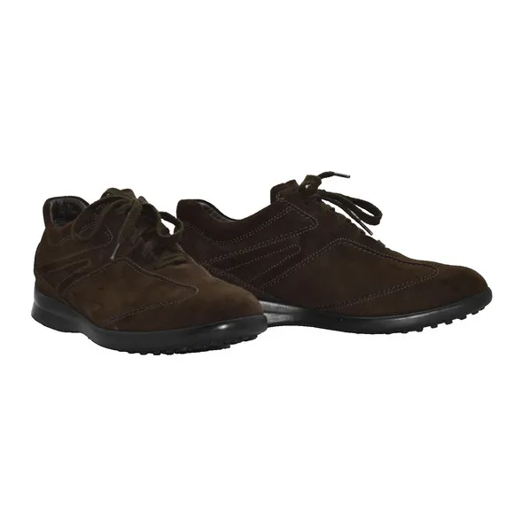 C2 Auth TODS Espresso Suede Mid Top Lace Up Sneaker Shoes Size 8.5/US 9.5