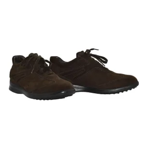 C2 Auth TODS Espresso Suede Mid Top Lace Up Sneaker Shoes Size 8.5/US 9.5