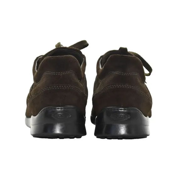 C2 Auth TODS Espresso Suede Mid Top Lace Up Sneaker Shoes Size 8.5/US 9.5
