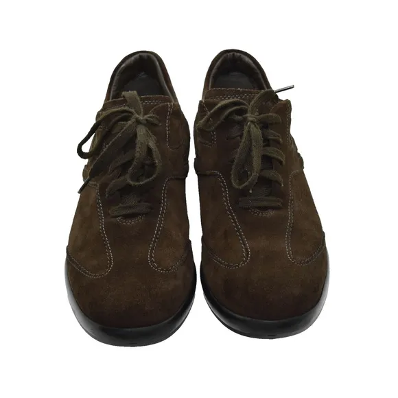 C2 Auth TODS Espresso Suede Mid Top Lace Up Sneaker Shoes Size 8.5/US 9.5