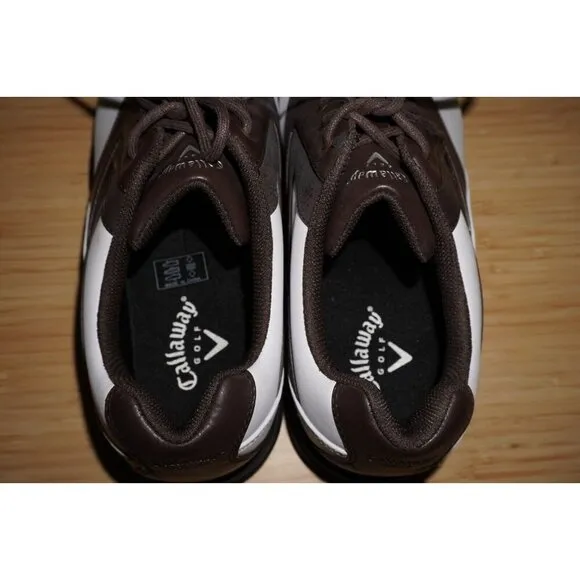 Callaway CG Sport Golf Shoes Cleats White Brown M392-14 Size 9.5
