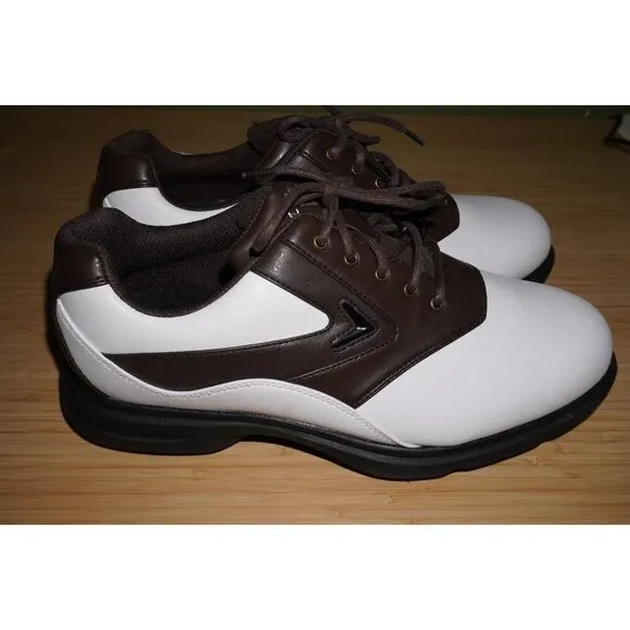 Callaway CG Sport Golf Shoes Cleats White Brown M392-14 Size 9.5