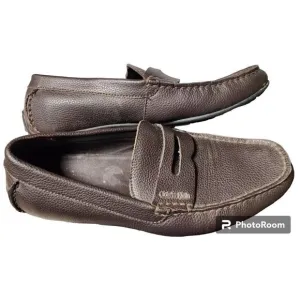 Calvin Klein Leather Driving Shoes Brown Size 10 EU 43 Ivan Penny Driver