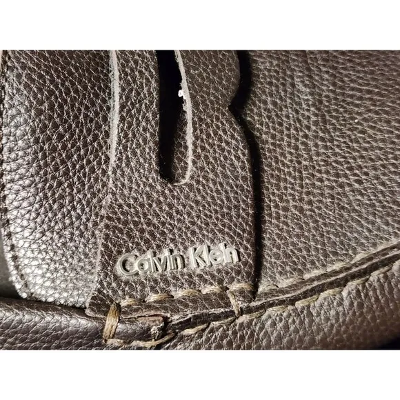 Calvin Klein Leather Driving Shoes Brown Size 10 EU 43 Ivan Penny Driver