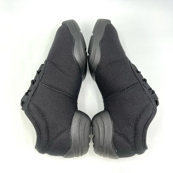 Capezio Kids DS03 Black Canvas Dansneakers Dance Sneakers Shoes Big Girls 4 NEW