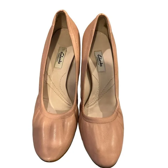 Clark’s | Grace Eva Leather Dusty Pink Court Heels Size 9.5