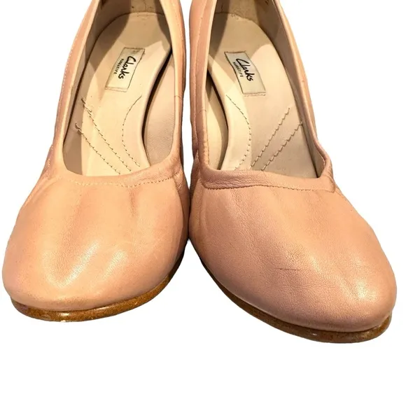 Clark’s | Grace Eva Leather Dusty Pink Court Heels Size 9.5