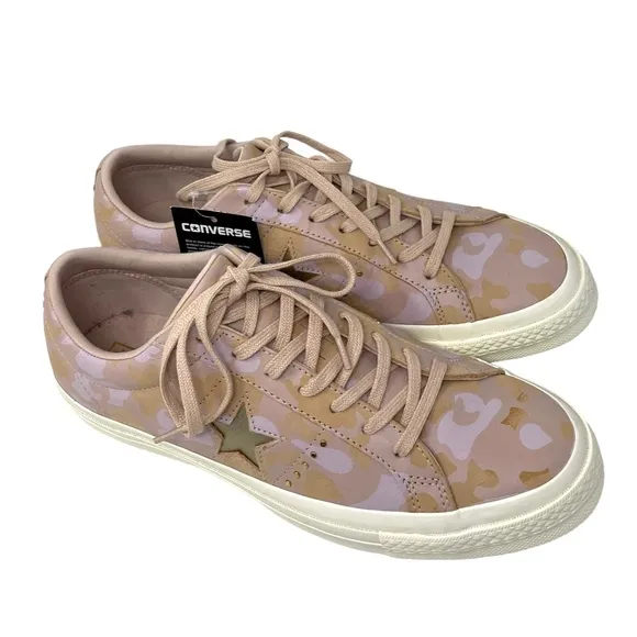 Converse One Star OX Shoes Low Top Leather Ivory Pink Men Size Sneakers 159705C