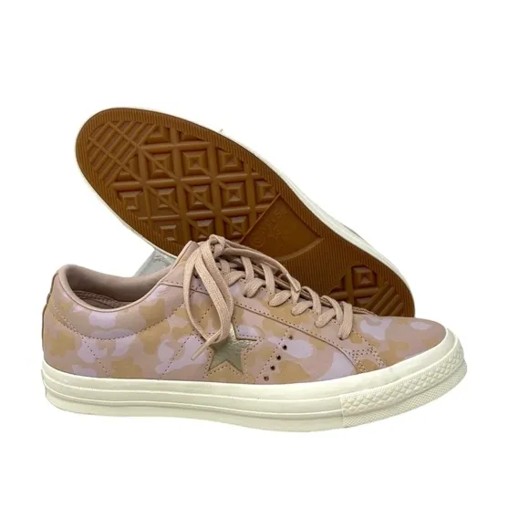 Converse One Star OX Shoes Low Top Leather Ivory Pink Men Size Sneakers 159705C