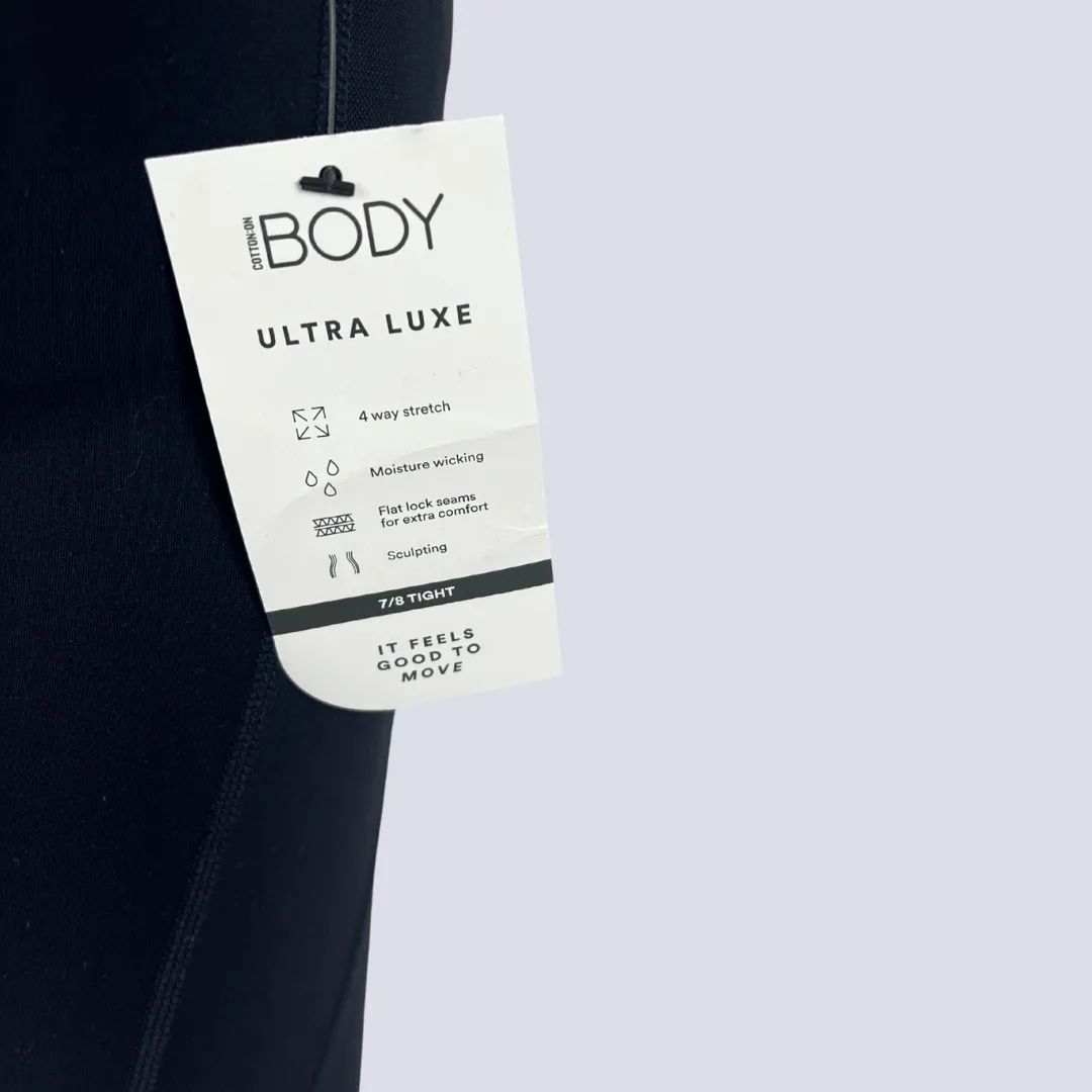 Cotton On Ultra Luxe Mesh Panel 7/8 Tight Black Small