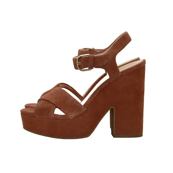 D0 NIB KATE SPADE Grace Dark Tawny Split Suede Platform Sandal Shoes Size 6 B