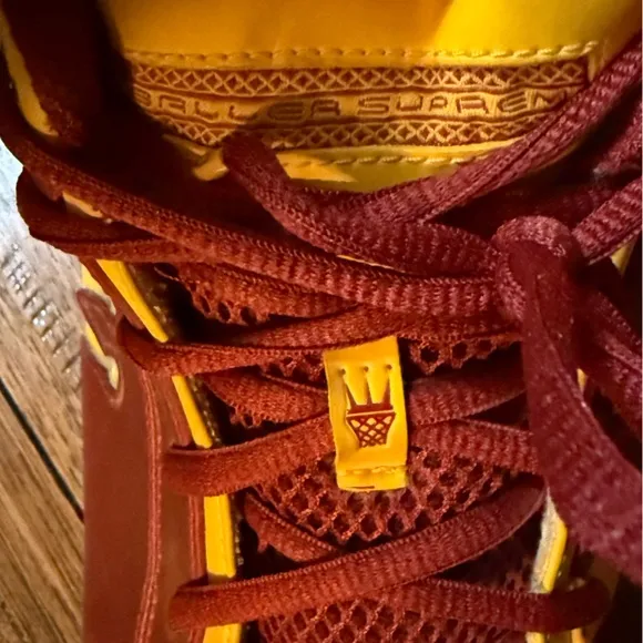 Dada‎ Baller Supreme Burgundy Gold Men Sneakers Shoes Size 13