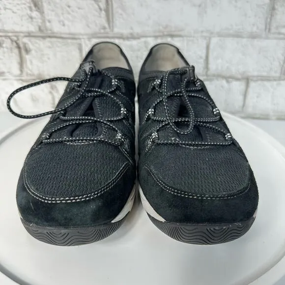Dansko Sneakers Holland Suede Leather Slip On Shoes Bungee Comfy Black 40 9.5