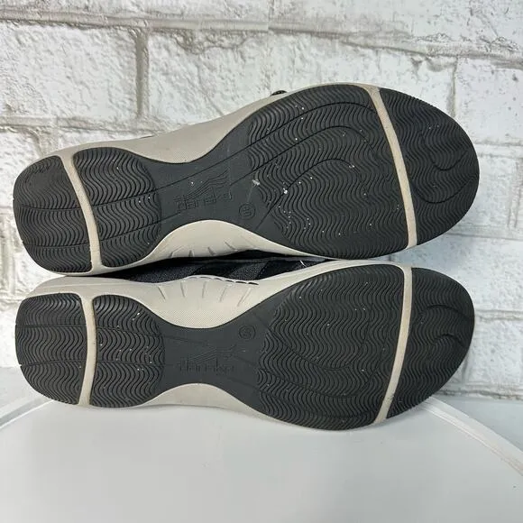 Dansko Sneakers Holland Suede Leather Slip On Shoes Bungee Comfy Black 40 9.5