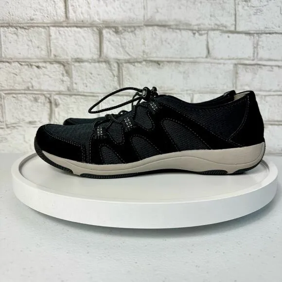 Dansko Sneakers Holland Suede Leather Slip On Shoes Bungee Comfy Black 40 9.5