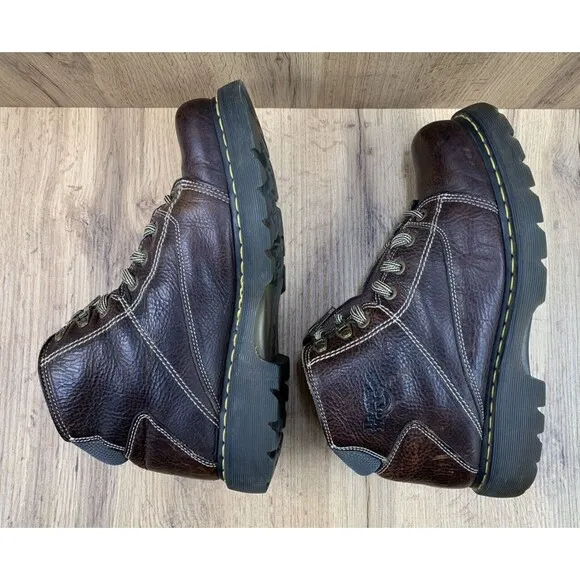 Doc Dr Martens Lace In Front Zip Leather Ankle Boots Men’s Size 13 M Brown 8A07