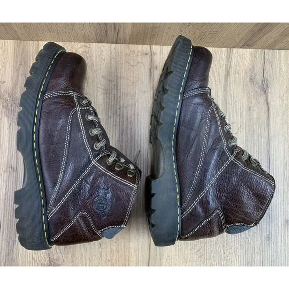 Doc Dr Martens Lace In Front Zip Leather Ankle Boots Men’s Size 13 M Brown 8A07