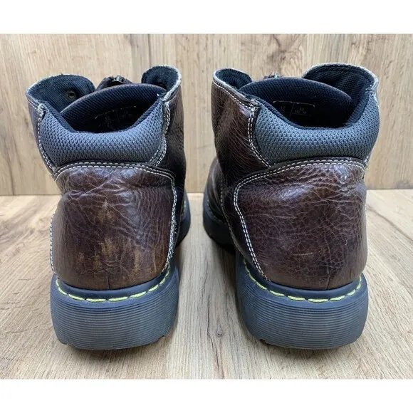 Doc Dr Martens Lace In Front Zip Leather Ankle Boots Men’s Size 13 M Brown 8A07
