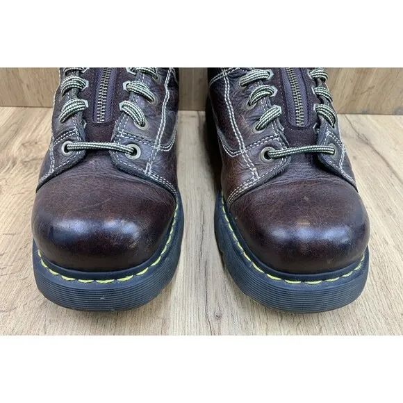 Doc Dr Martens Lace In Front Zip Leather Ankle Boots Men’s Size 13 M Brown 8A07