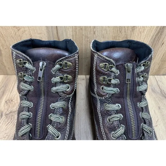 Doc Dr Martens Lace In Front Zip Leather Ankle Boots Men’s Size 13 M Brown 8A07