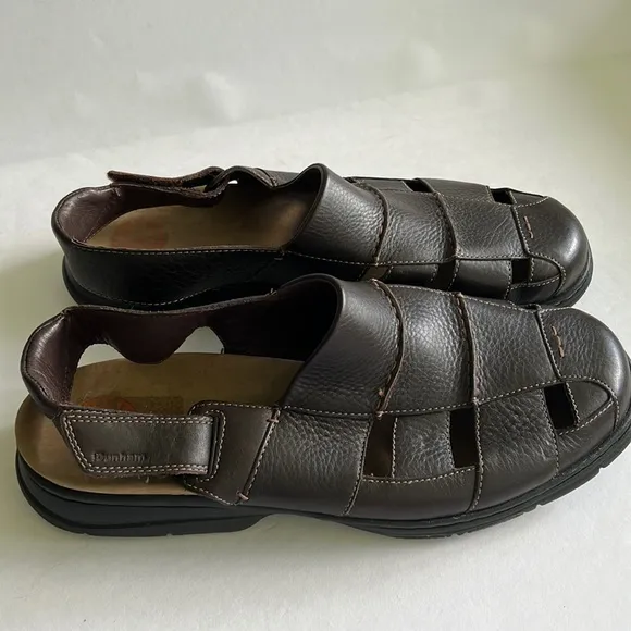 DUNHAM Monterey Fisherman Sandal Shoe 15 4E Extra‎ Wide Pebbled Leather Outdoor