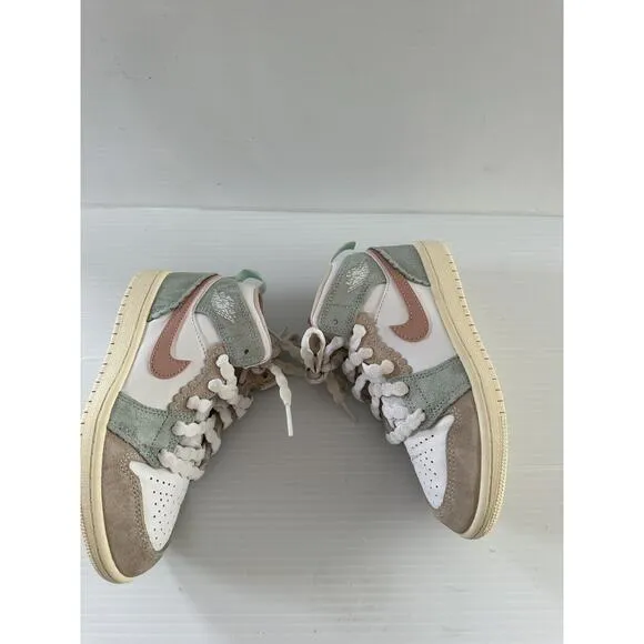 DZ5361-100 Kids Air Jordan 1 Mid SE Pink White Jade Ice Shoes Sz 13C